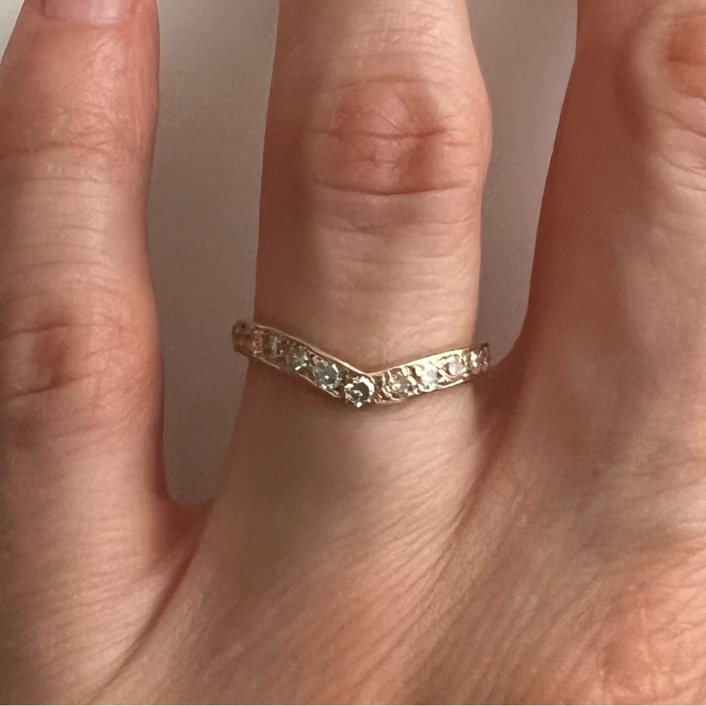 14k vintage diamond band ring 4.25